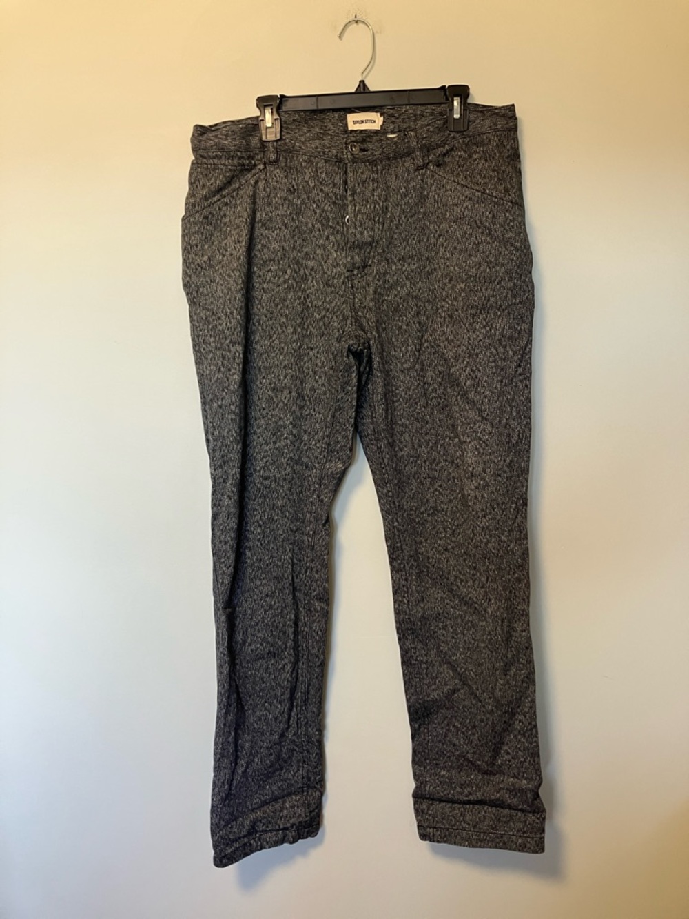 Taylor Stitch Black and White Heathered Trousers